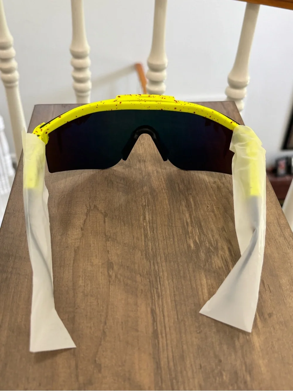 Pit Viper Shield Cycling Sunglasses Yellow Frame Multicolor Mirror UV400